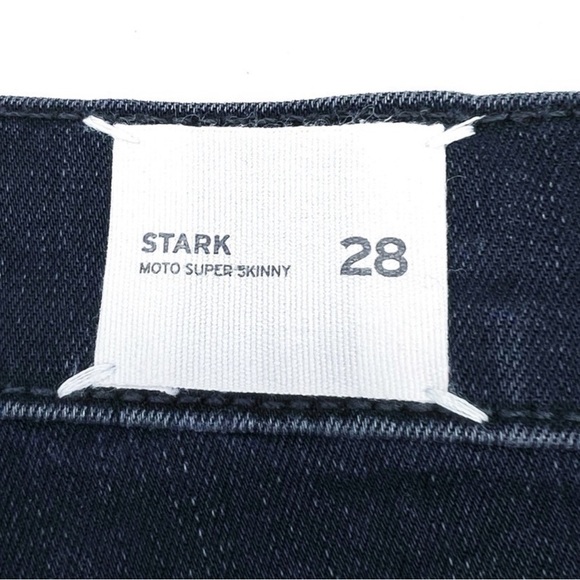 Hudson Jeans Stark Moto Pant Skinny Blue Wild Dark Wash Blue Size 29/8 New NWT - Picture 7 of 10